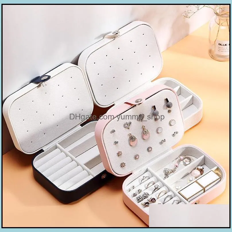  dhs small jewelry box portable travel boxes organizer display storage case for rings earrings bracelet necklace women girls gift