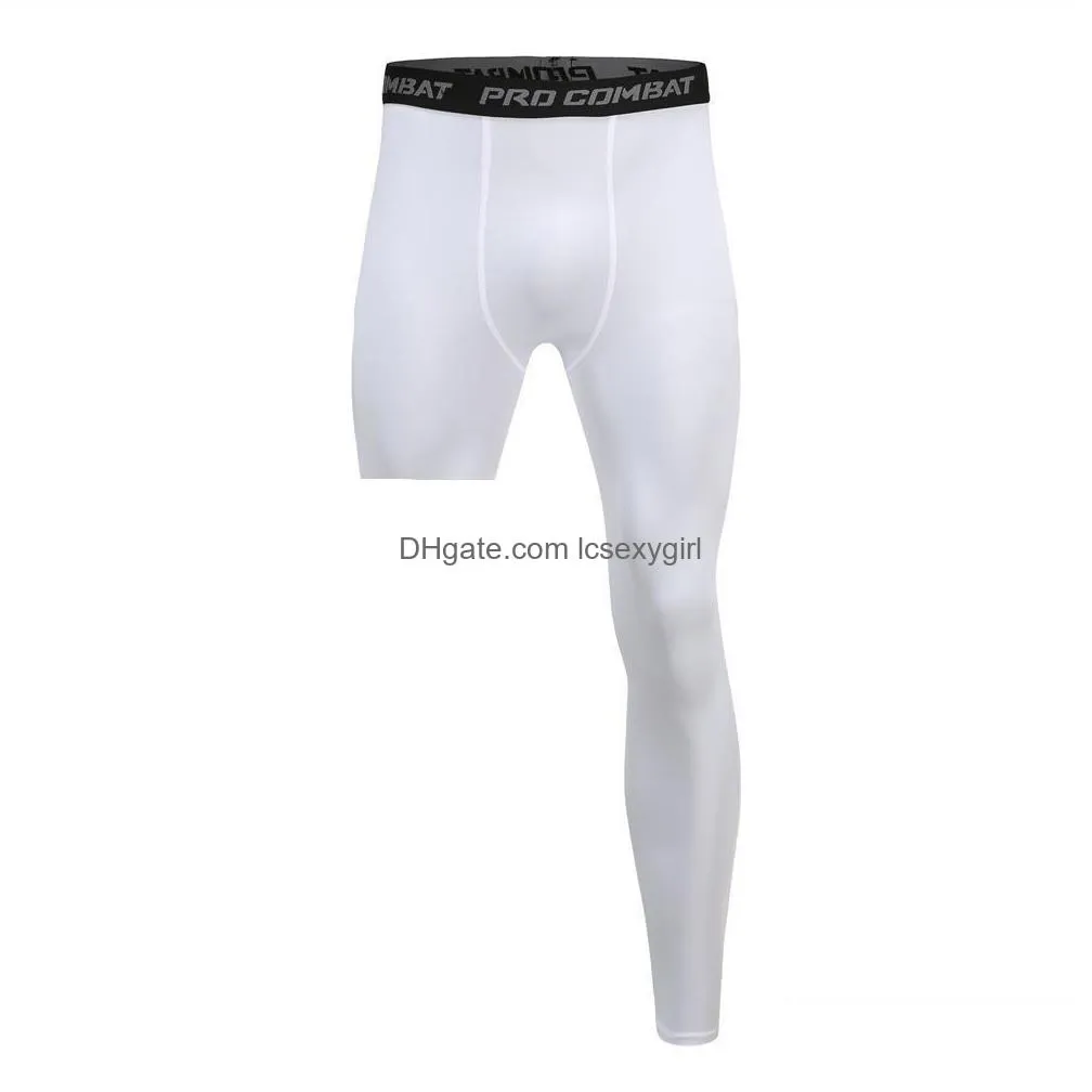 mens pants men base layer exercise trousers compression running tight sport cropped one leg leggings basketball football yoga fitness