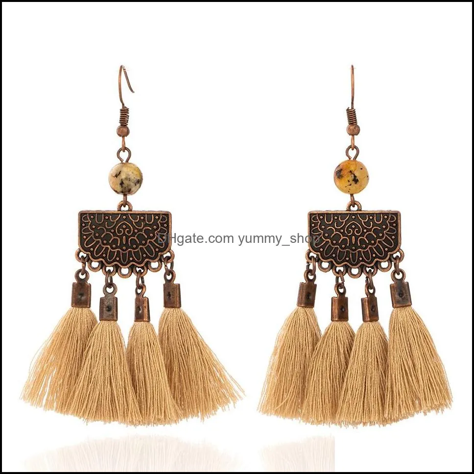 bohemian ethnic tassel earrings fringe dangle hanging handmade earring for women jewelry christmas gift dhs m915f