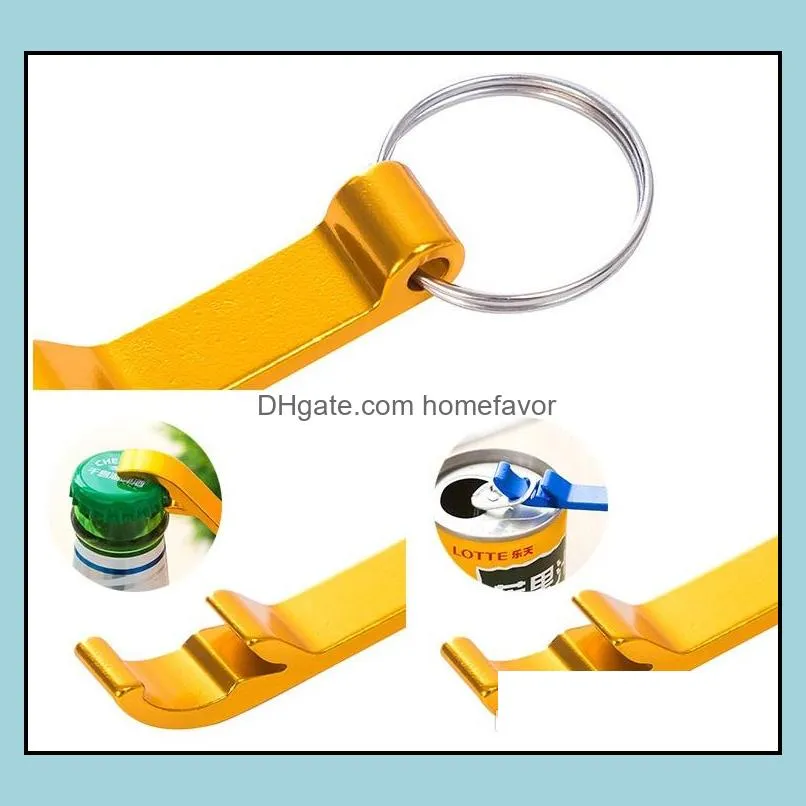 factory price 3000pcs/lot portable stainless steel bottle opener key chain ring aluminum alloy beer wine openers bar club waiter