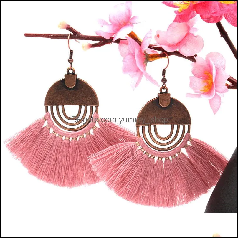 bohemian dangle earrings for women creative tassel pendant earring handmade big hoop ear jewelry fashion accessories m550a f