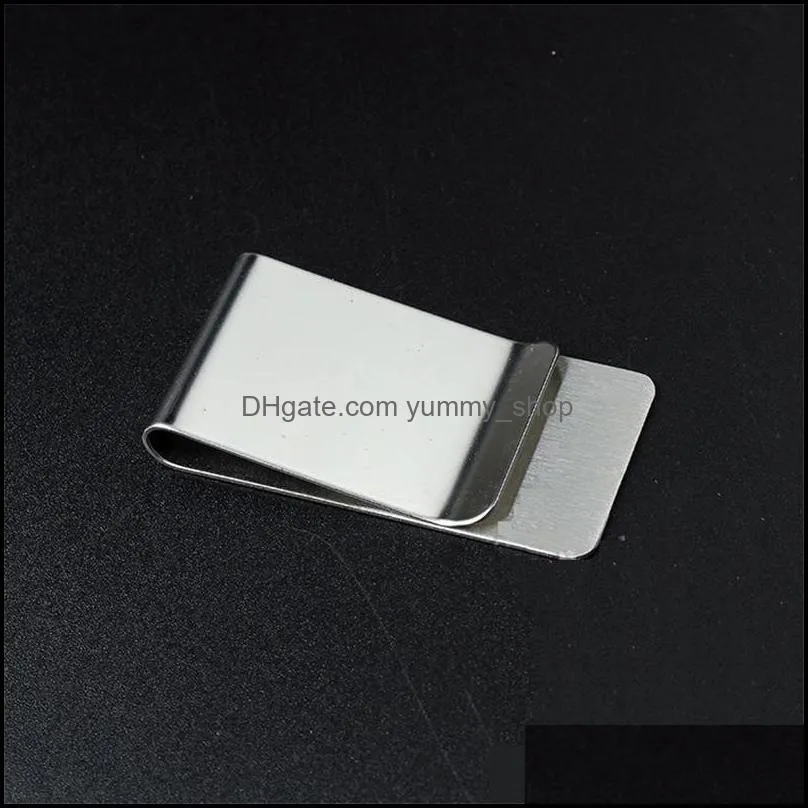  money clip cash clamp holder portable stainless steel wallet creative business banknote folder mens gifts
