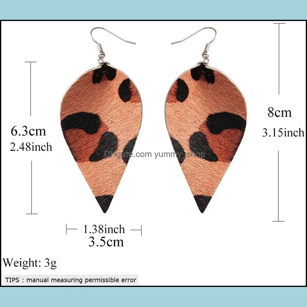 fashion pu leather oval earrings fashion statement colorful teardrop earring jewelry gifts for women girls