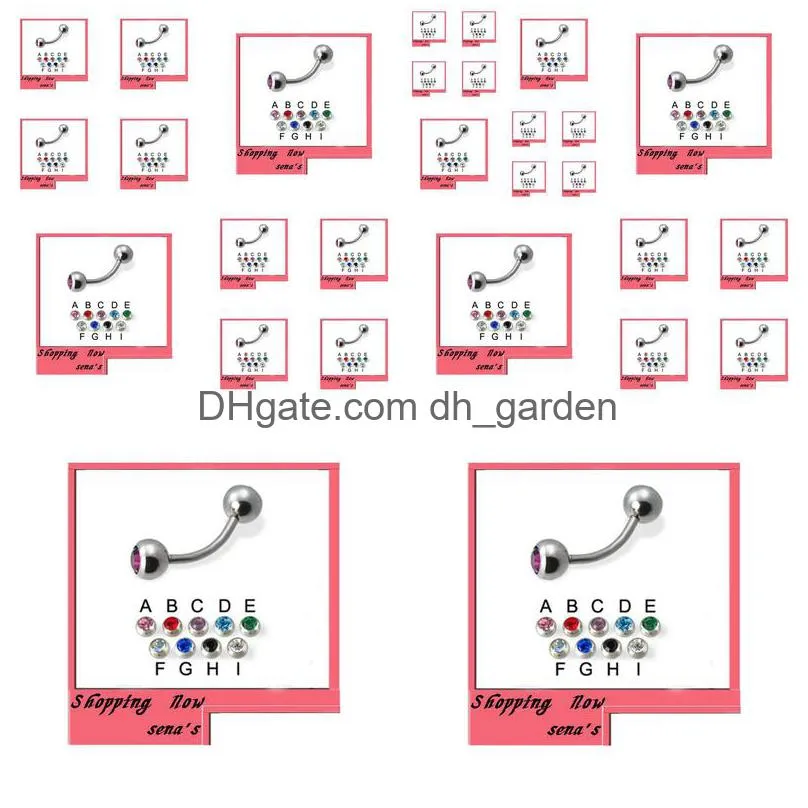 wholesales eyebrow jewelry 100pcs/lot mix 4 color stainless steel body jewelry eyebrow ring