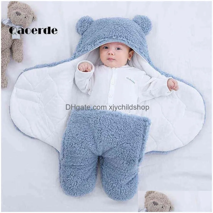 baby sleeping bag ultrasoft fluffy fleece born receiving blanket infant boys girls clothessleeping nursery wrap swaddle 220209