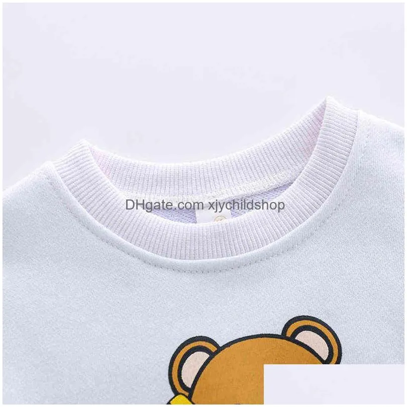 kids clothing cartoon bear boys girls clothes long sleeve baby sweatshirts tshirts pullover outfits tops 220115