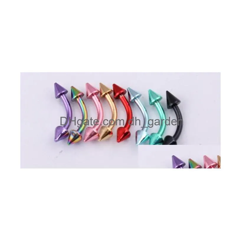 wholesale body jewelry 100pcs shipping eyebrow ring 16g horseshoes nose ring body piercing jewelry mix 7 co