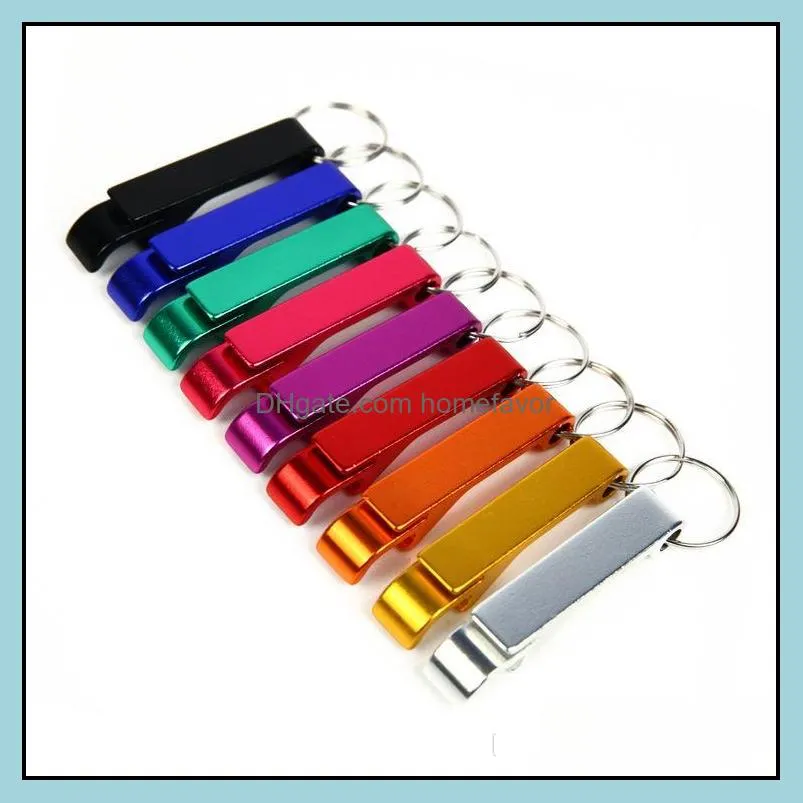 factory price 2in1 portable stainless steel bottle opener key chain ring aluminum alloy beer wine openers bar club waiter tools