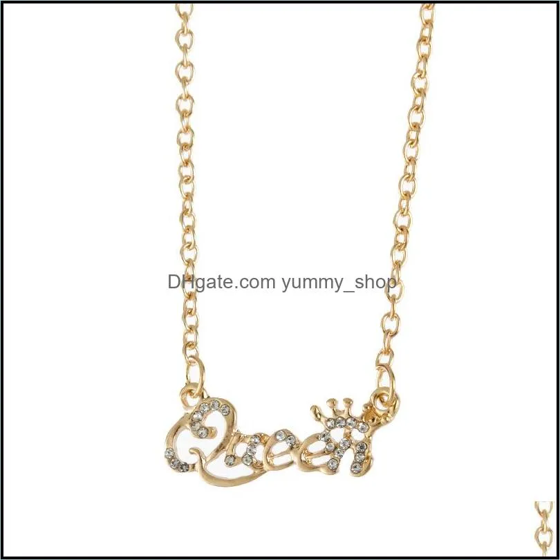 letter crystal pendant necklaces wedding rhinestone necklace for lady girls elegant fashion jewelry 3 colors dhs o129fza