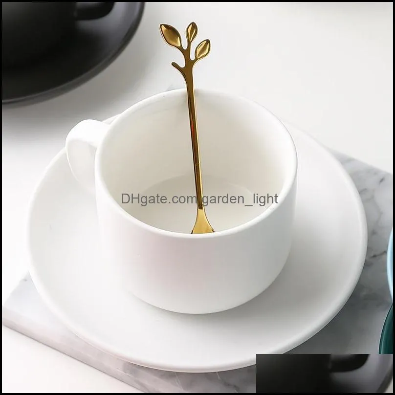 mugs color glazed ceramic coffee cup and saucer set 240ml fashion nordic milk cupsaucer drinkware
