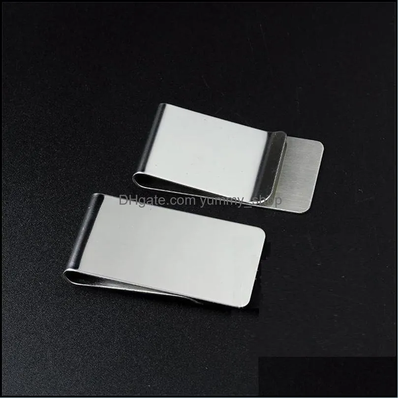  money clip cash clamp holder portable stainless steel wallet creative business banknote folder mens gifts