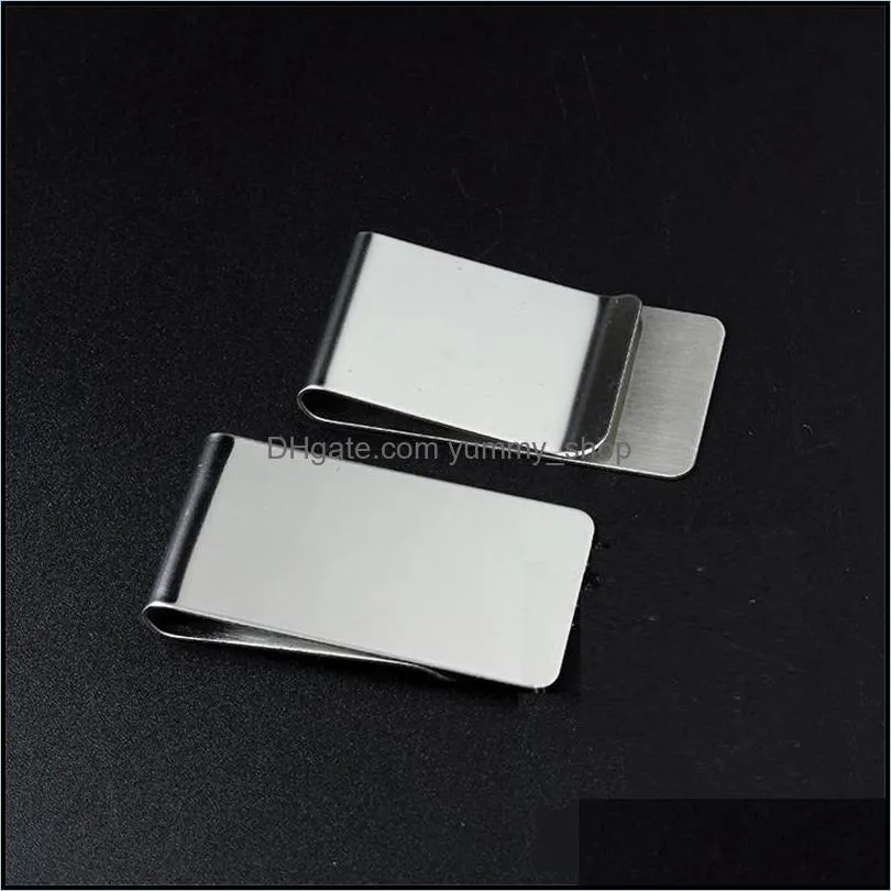  money clip cash clamp holder portable stainless steel wallet creative business banknote folder mens gifts