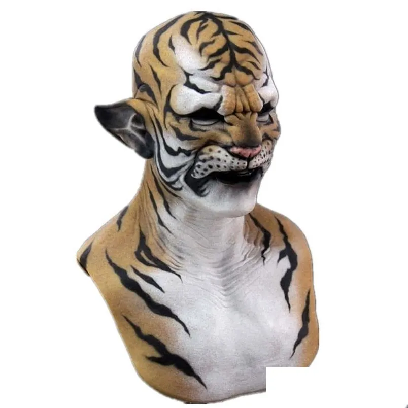 scary tiger animal mask halloween carnival night club masquerade headgear masks classic performance cosplay costume props 220812