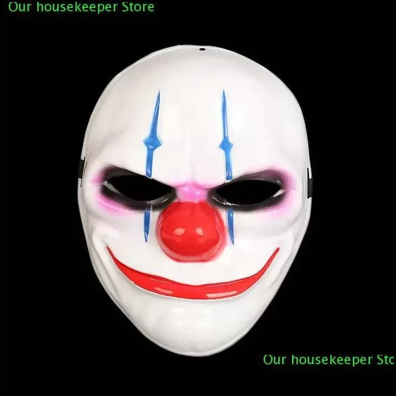 stock pvc halloween mask scary clown party mask payday 2 for masquerade cosplay halloween horrible masks fy7941 0730