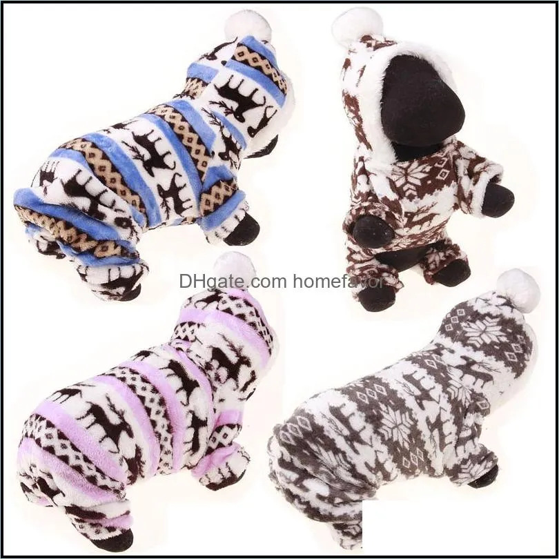 winter pet dog clothes fashion pet puppy warm coral fleece clothes reindeer snowflake jacket apparel dog coat hoodies sxxl dbc