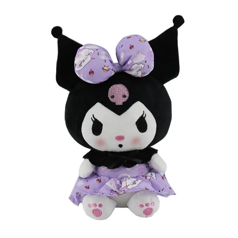 kawaii plush kuromi cartoon stuffed dolls toys soft animals model lovely toy for children girls fans wholesale drop 