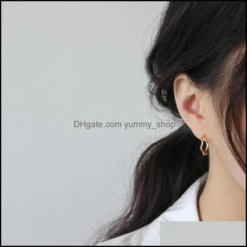 100 pure 925 sterling silver earring simple fine jewelry twisted thin wave stud earrings for women drop yme494