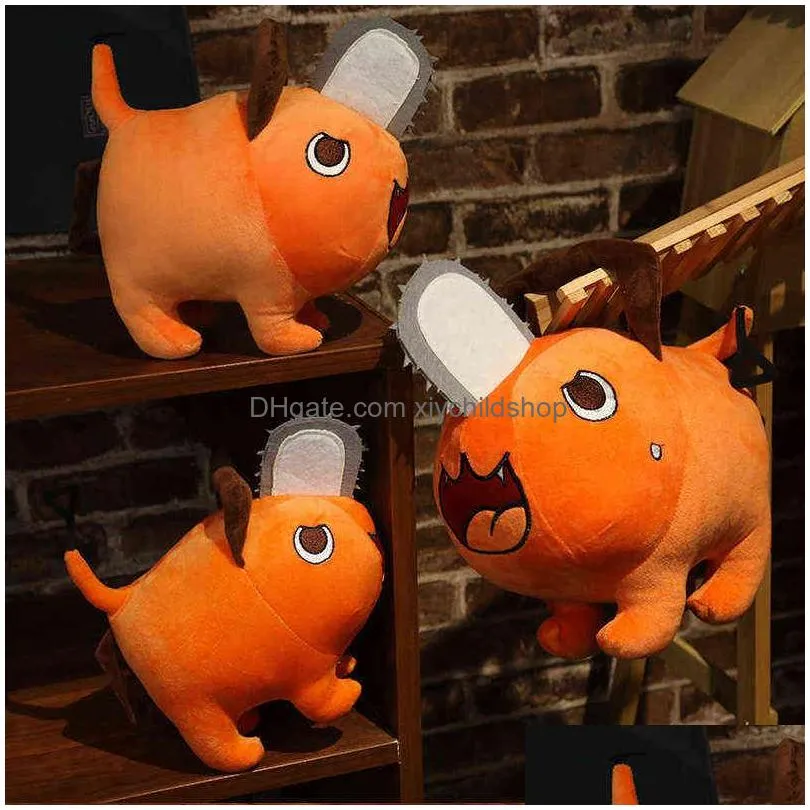 25/40cm pochita plush chainsaw chain saw man cosplay standing orange dog stuffed doll prop kids gift 220209