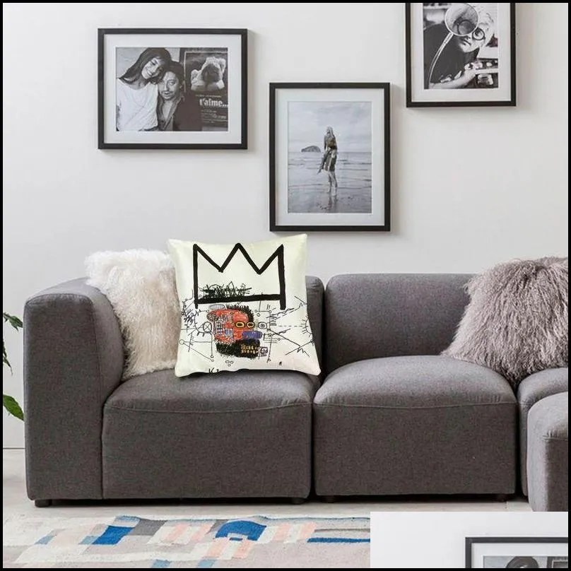 cushion/decorative pillow king alphonso throw covers decor home luxury jean michel basquiat outdoor cushions square pillowcase decoration