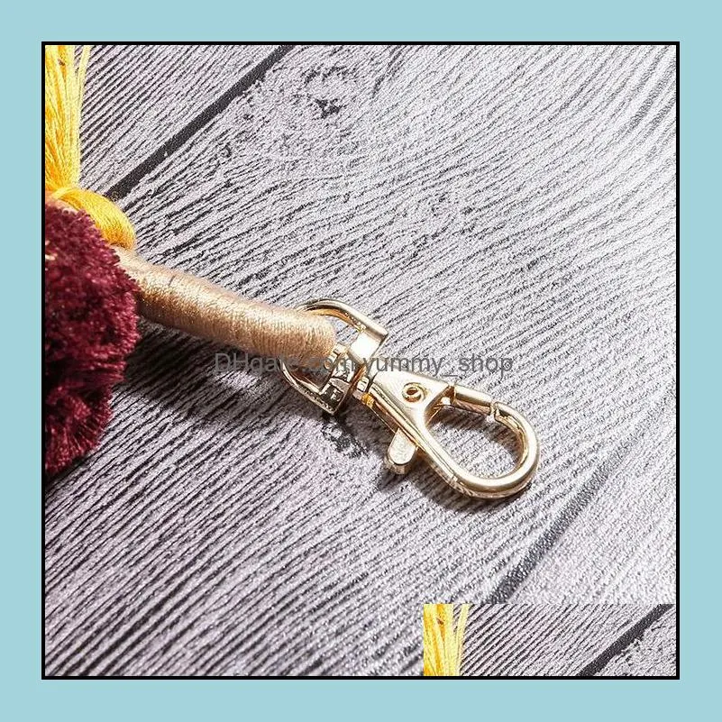 tassel pompom key chain fashion charm bag hanging accessories car hanger gift pompoms tassels keychain a124z