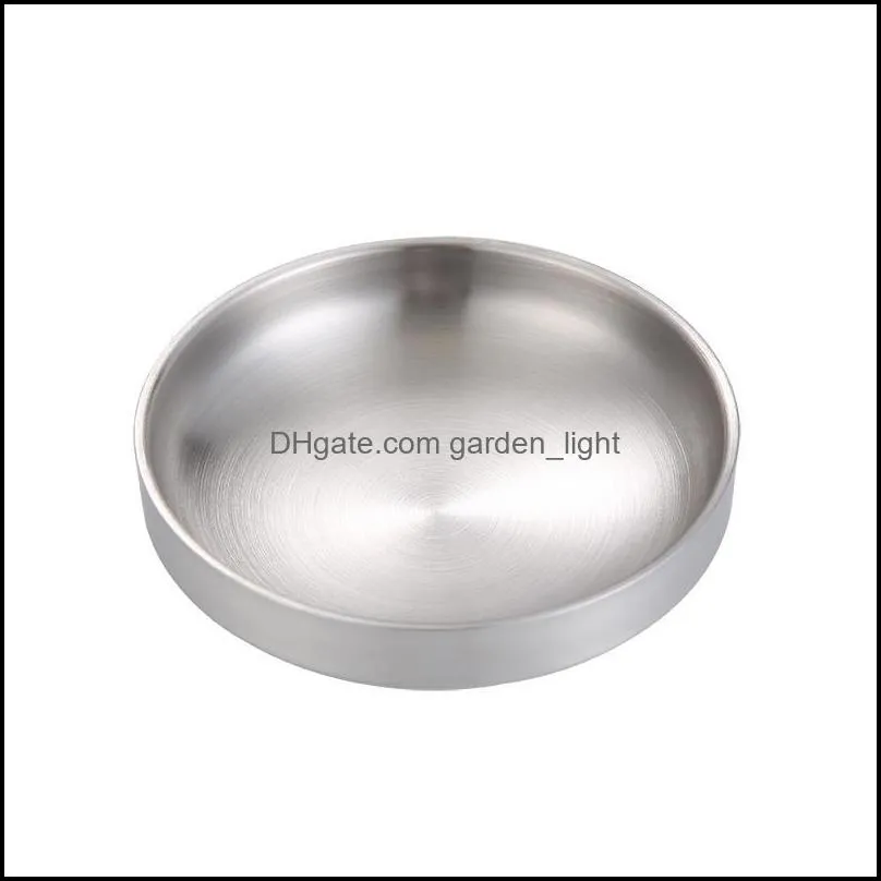 bowls stainless steel thickened double layer kimchi plate small bowl seasoning dipping with cold dishes bone korean tableware