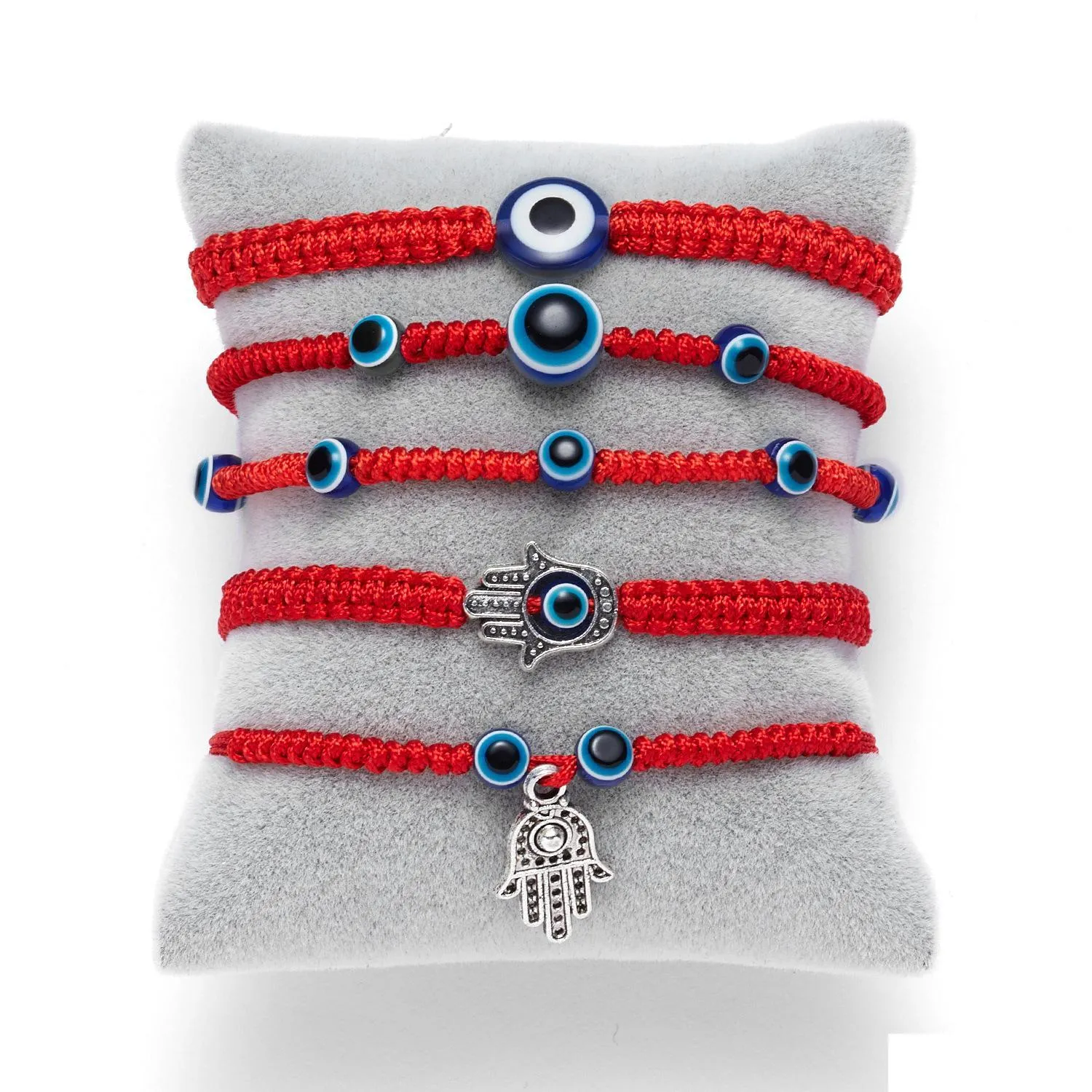 classic kabbalah red string thread hamsa hand braid bracelets blue turkish evil eye bead bracelet fatima friendship jewelry