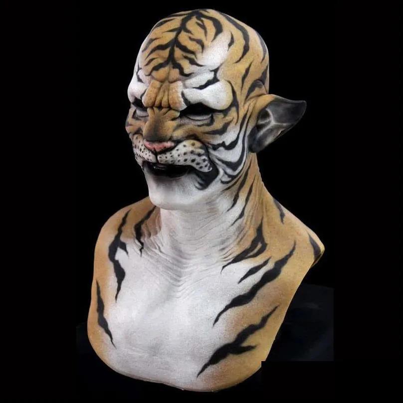 scary tiger animal mask halloween carnival night club masquerade headgear masks classic performance cosplay costume props 220812