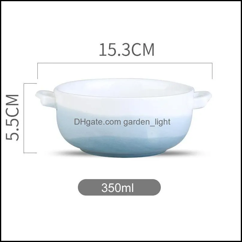 ceramic bowl single soup thick edge eating japanese students simple creative big personality household tableware bowls