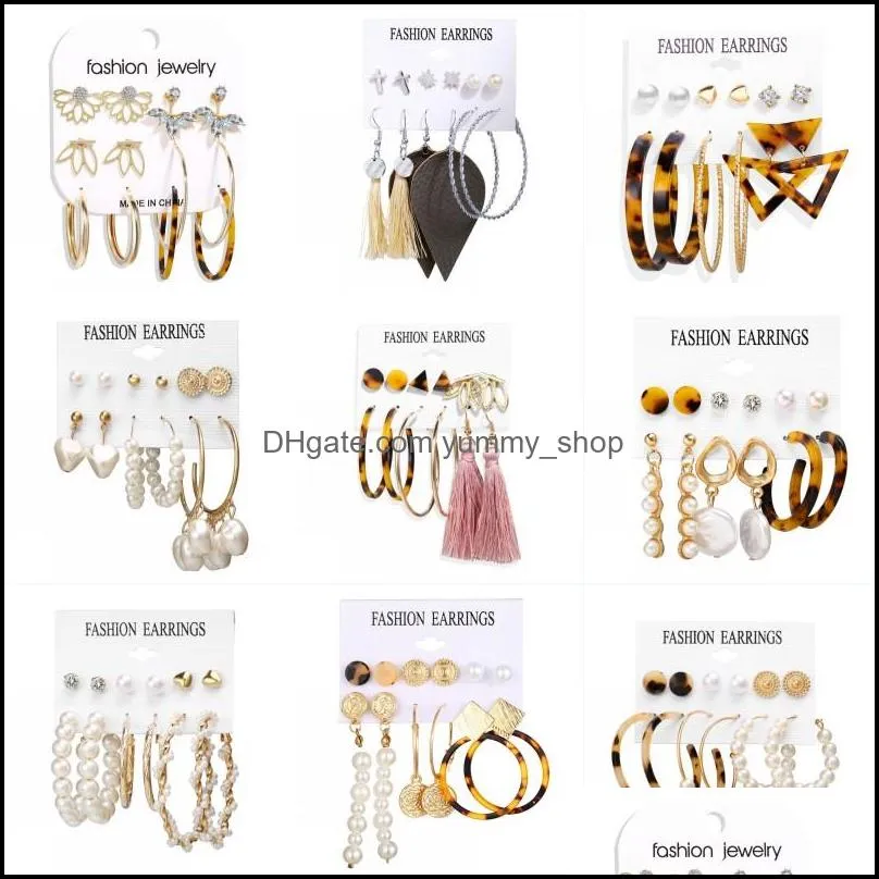 pearl dangle earring jewelry for girls bohemian tassel stud hoop classci leather leaf earrings fashion accessories dhs