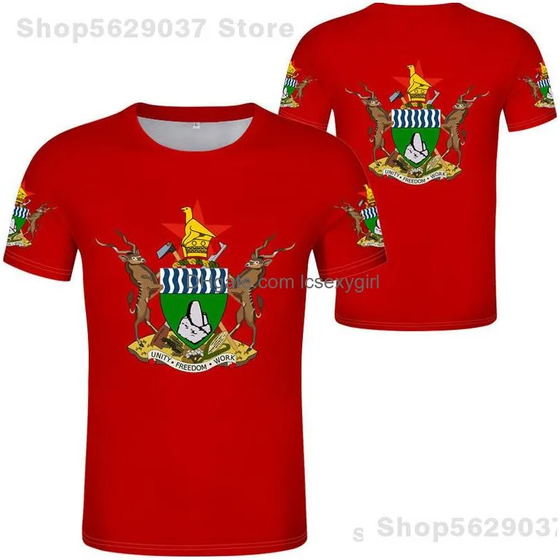 zimbabwe t shirt diy custom name number zwe tshirt nation flag zw country college yezimbabwe zimbabwean po text clothes 220702