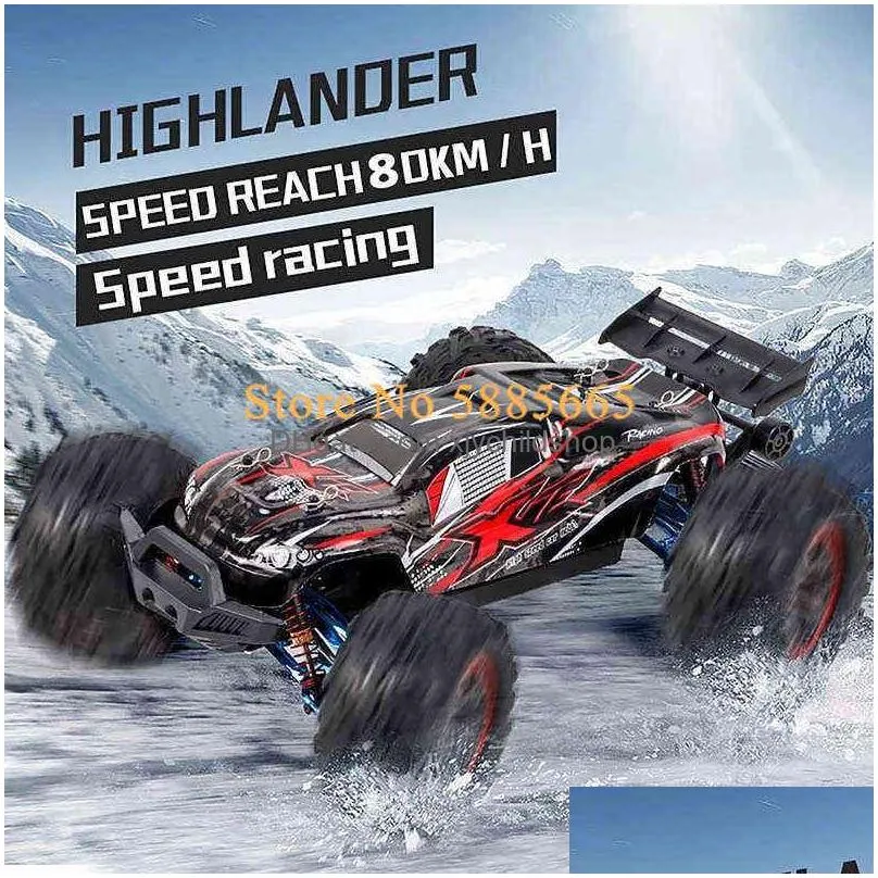 professional adult 80km/h alloy frame rc brushless car toys 4wd buggy high speed monster truck 200m brake 110 car model toy 220119