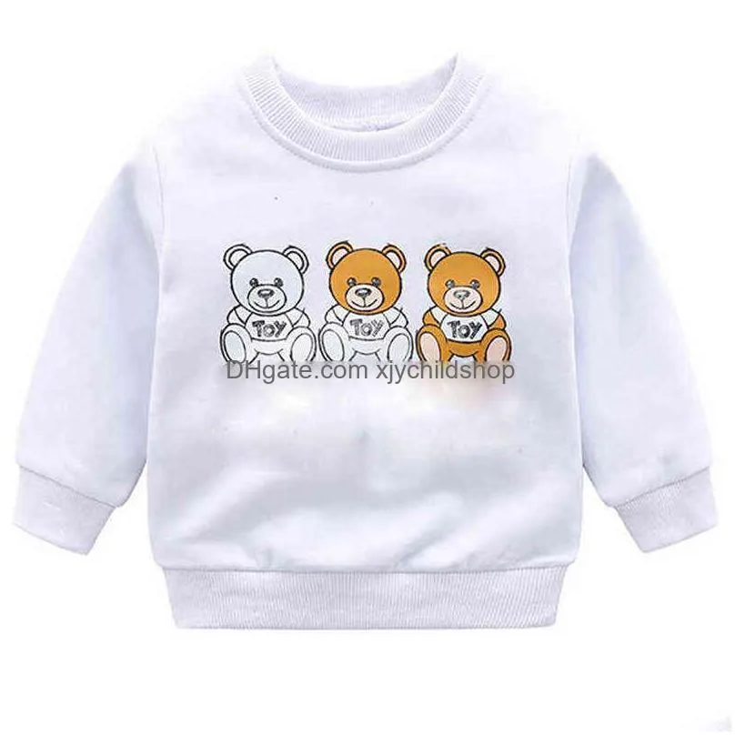 kids clothing cartoon bear boys girls clothes long sleeve baby sweatshirts tshirts pullover outfits tops 220115