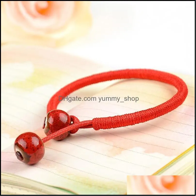 women lucky bracelets bead red string ceramic bracelets bangles handmade for men women accessories lovers lucky jewelry