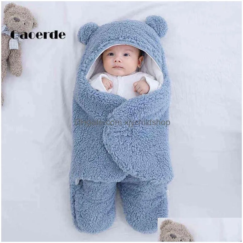 baby sleeping bag ultrasoft fluffy fleece born receiving blanket infant boys girls clothessleeping nursery wrap swaddle 220209