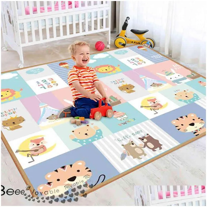 xpe 200x180cm baby play mat puzzle childrens mat thickened tapete infantil baby room crawling pad folding mat baby carpet 210402