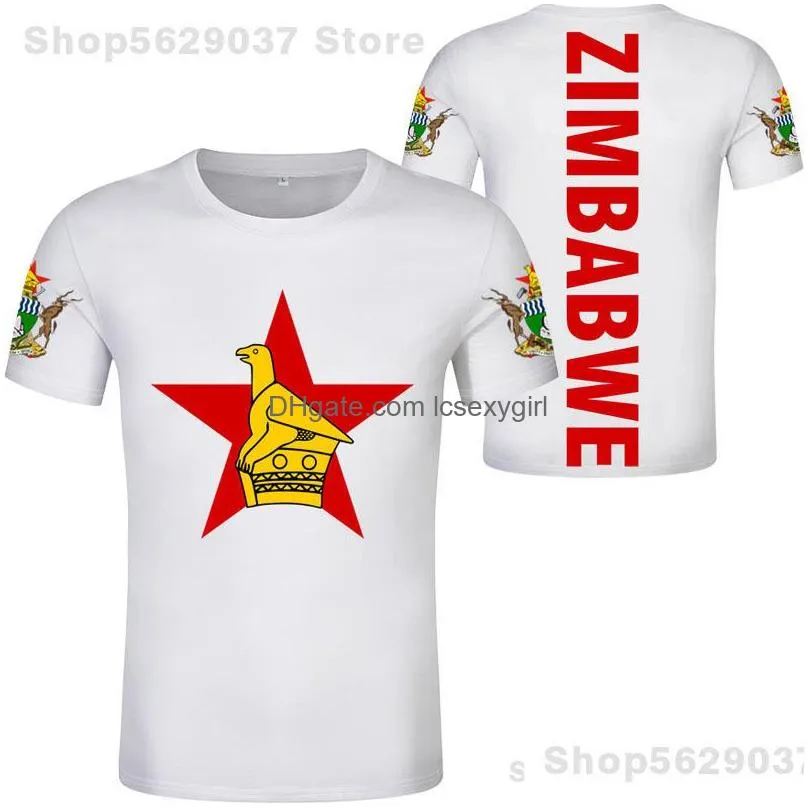 zimbabwe t shirt diy custom name number zwe tshirt nation flag zw country college yezimbabwe zimbabwean po text clothes 220702