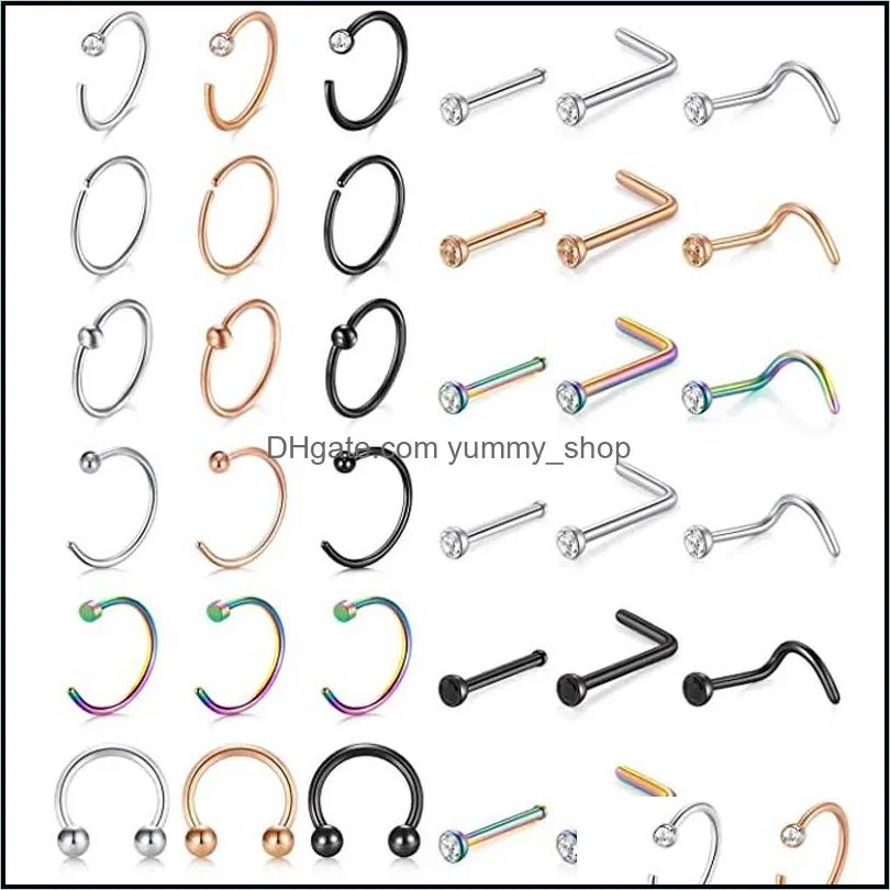 piercing body rings jewelry charm stainless steel lip nose tongue tragus cartilage daith eeybrow belly button tools dhs