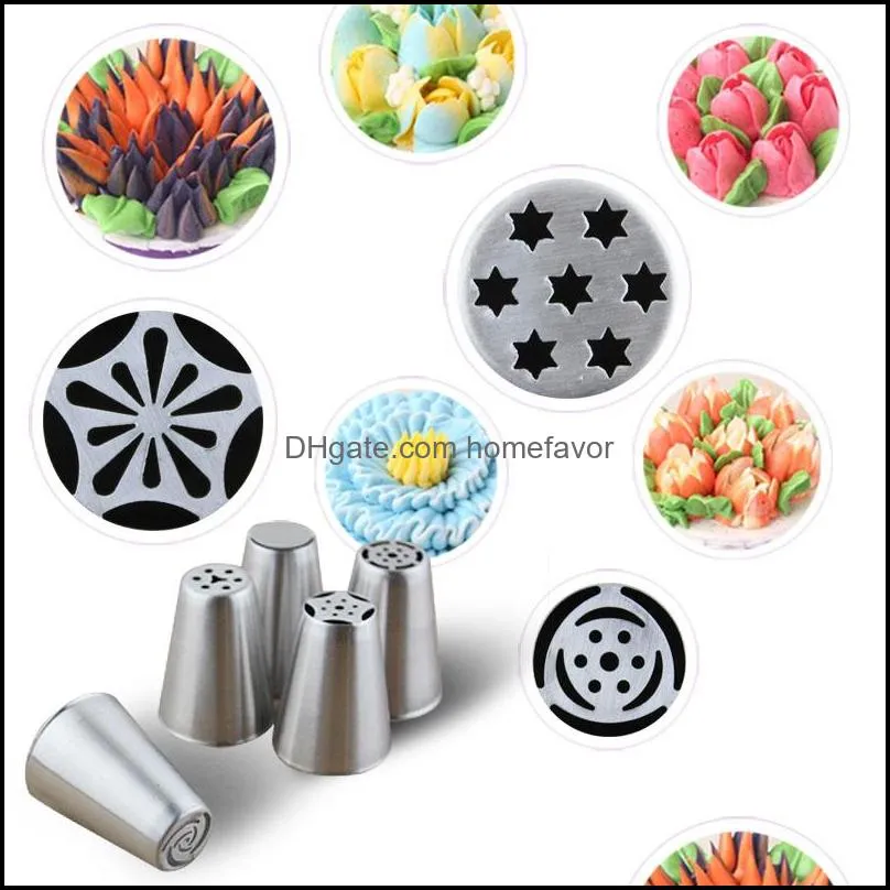 12 styles diy cake decorating mold tools reusable stainless steel pastry nozzle tip food grade easy cleaning dessert decorators dh0496