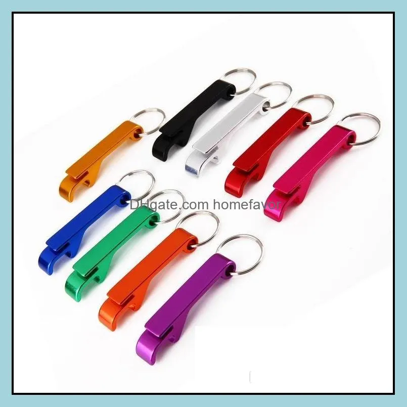 factory price 2in1 portable stainless steel bottle opener key chain ring aluminum alloy beer wine openers bar club waiter tools