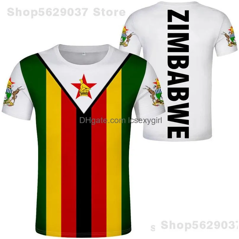 zimbabwe t shirt diy custom name number zwe tshirt nation flag zw country college yezimbabwe zimbabwean po text clothes 220702