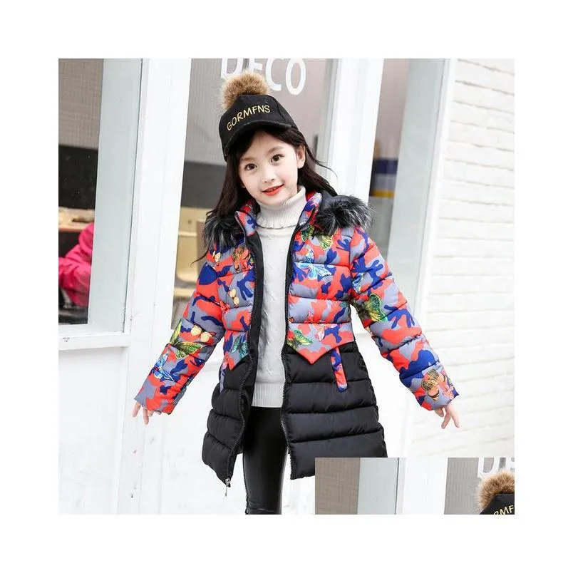 winter girls jacket for girls coat kids hooded warm outerwear coat for girls clothes children jacket 4 5 6 7 8 9 10 11 12 year