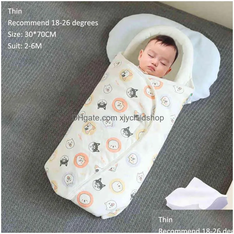 baby sleeping bag 06months lopes for borns baby swaddling wraps 2.5tog soft cotton design head neck protector 220209