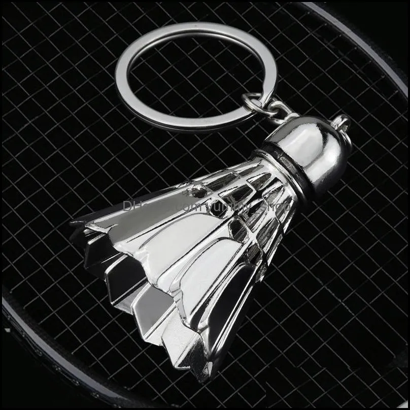 creative badminton ball keychains pendant cute mini keyrings for woman men car sports keyfobs jewelry accessories dhs