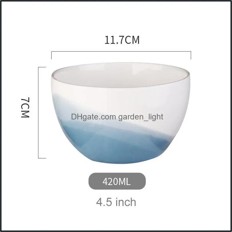 ceramic bowl single soup thick edge eating japanese students simple creative big personality household tableware bowls