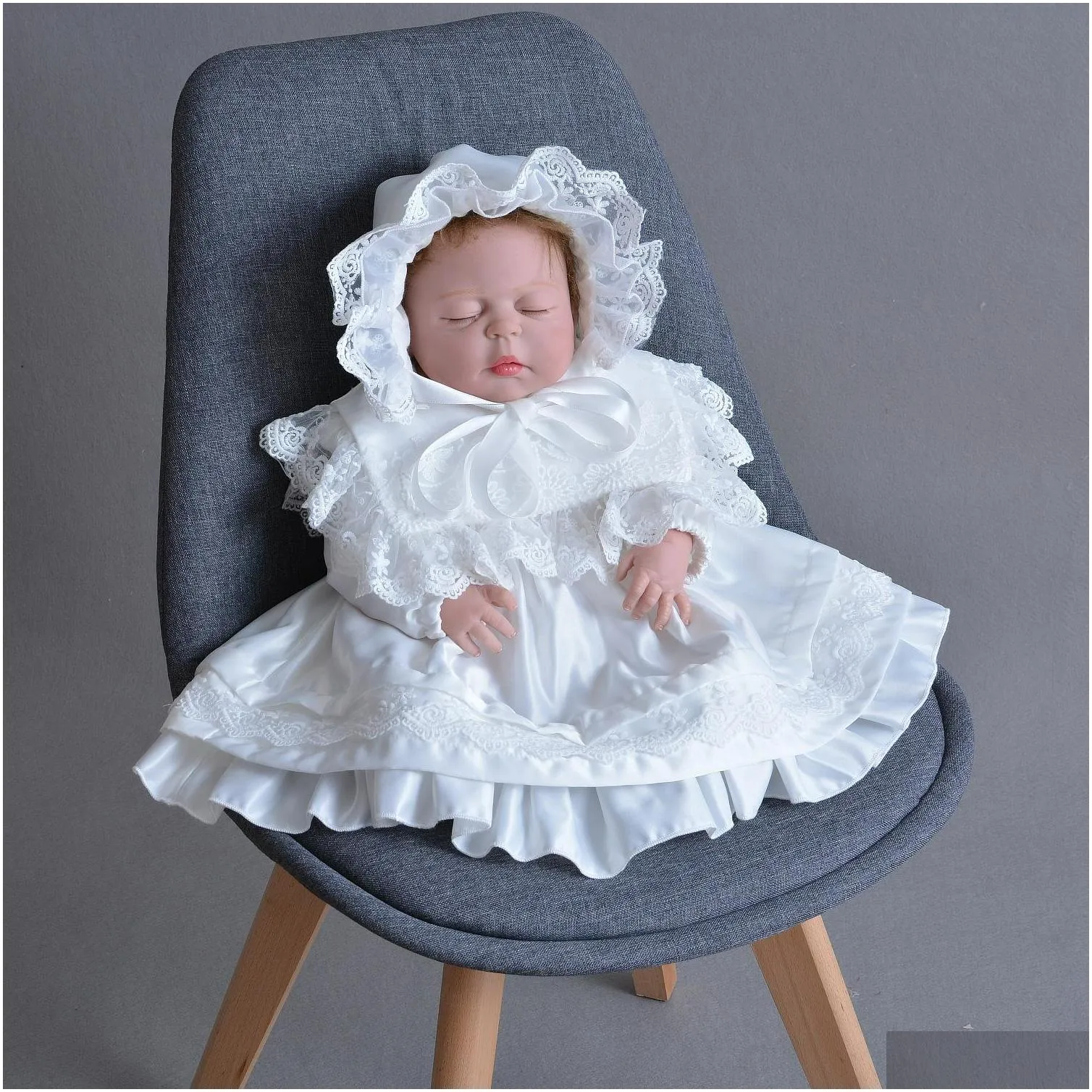 baby girl outfit p ography props crochet born outfits infant clothing 036 months clothes white lace princess dress wedding