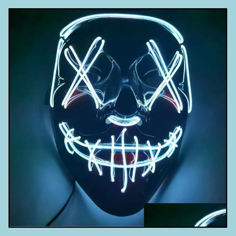 halloween mask led light up glowing party funny masks the purge election year festival cosplay costume supplies coser face