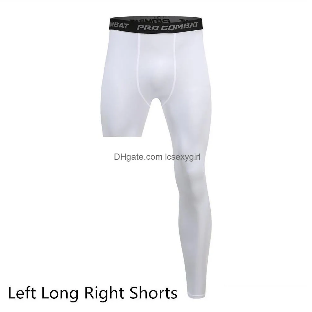 mens pants men base layer exercise trousers compression running tight sport cropped one leg leggings basketball football yoga fitness