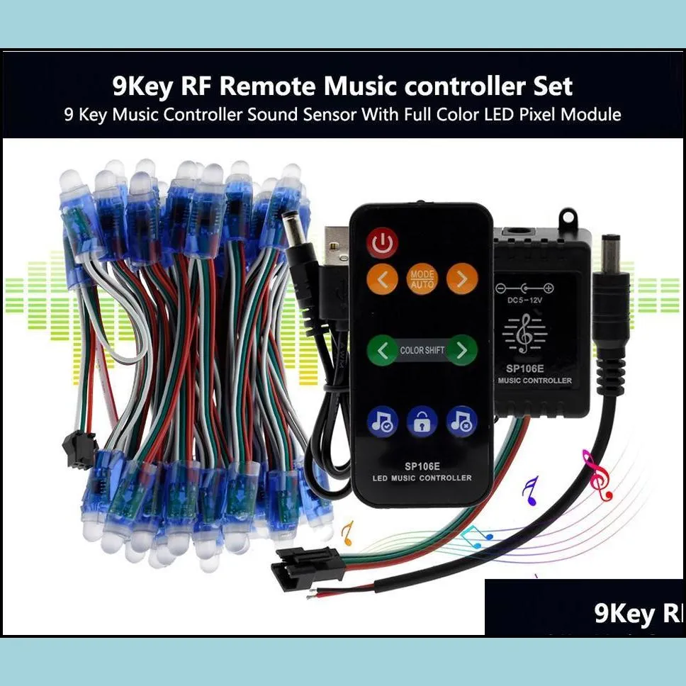 rgb led module ip68 waterproof dc5v full color led pixel module string point lights 50pixels/piece with 17key controller