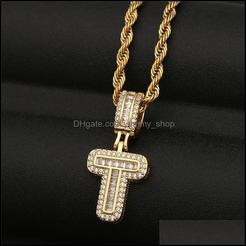 crystal 26 letters pendant necklace for men women personalized capital az name necklaces fashion hip hop jewelry p334fa