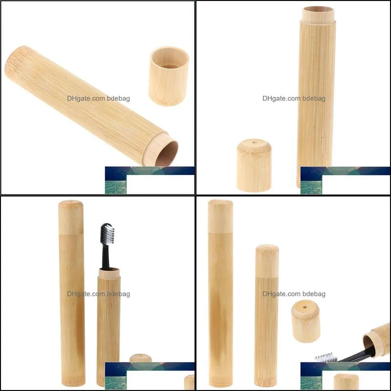 portable adult travel toothbrush holder natural bamboo toothbrush eco friendly bamboo tube toothbrush case toiletry accessories